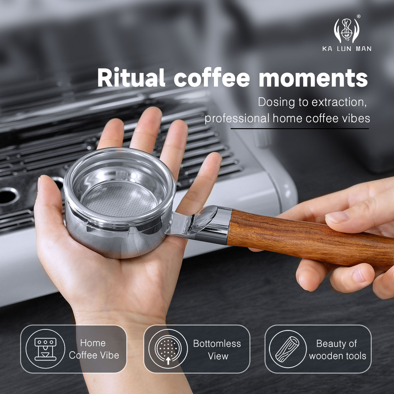 Naked Portafilter Bottomless - Porte-filtre sans fond à 2 embouts